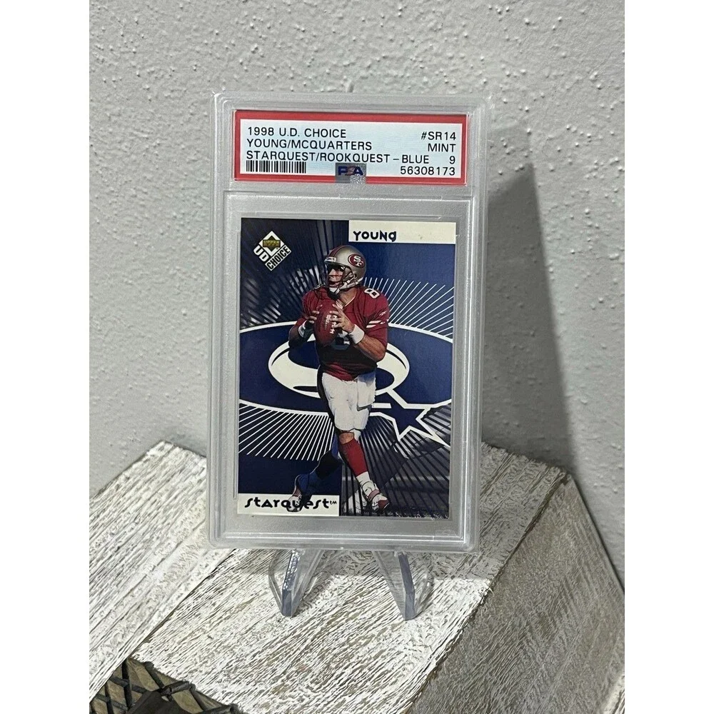 1998 UD Choice Steve Young RW McQuarters Starquest Blue #SR14 PSA 9 MINT